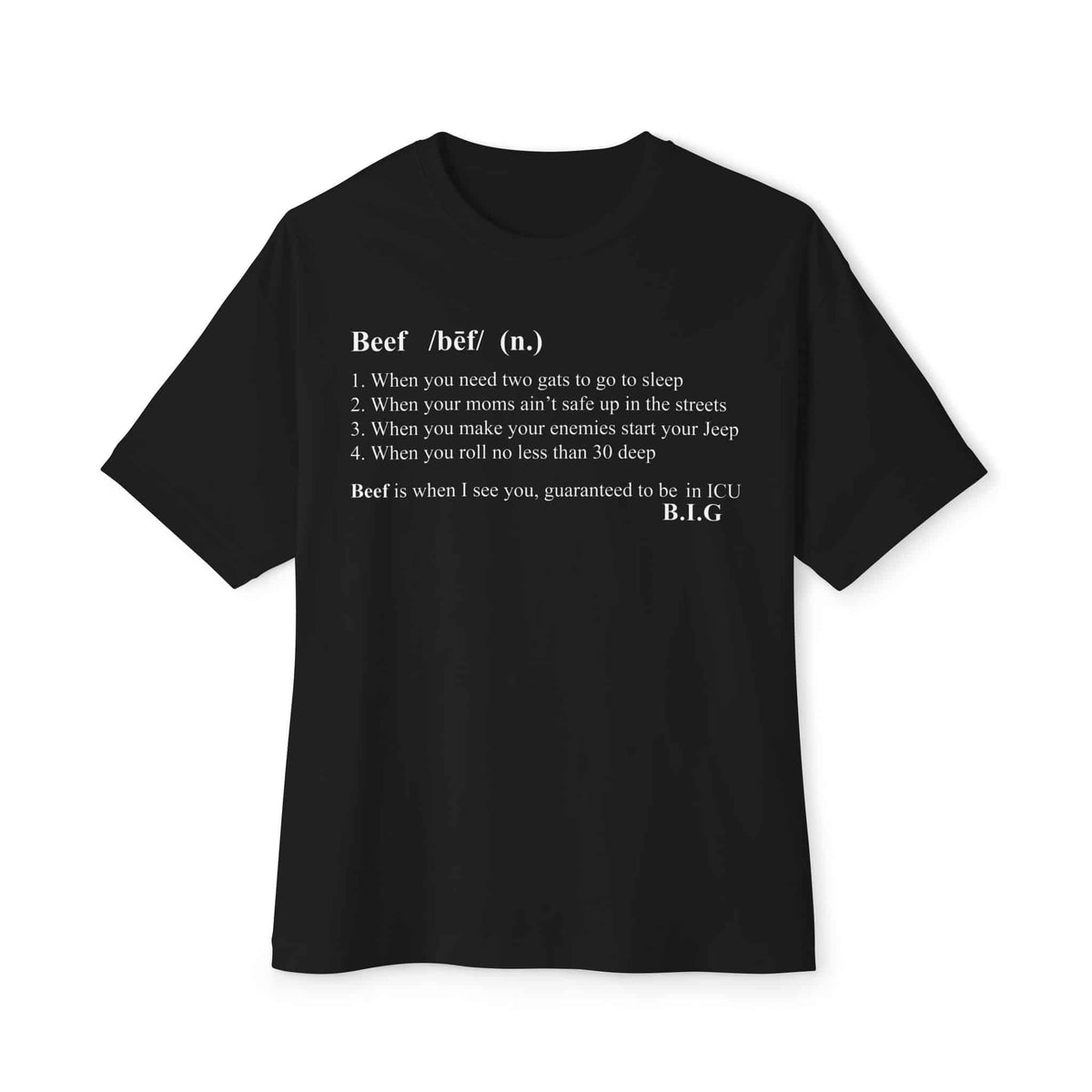 Beef Definition Unisex Oversized Boxy Tee - Black, 3XL image