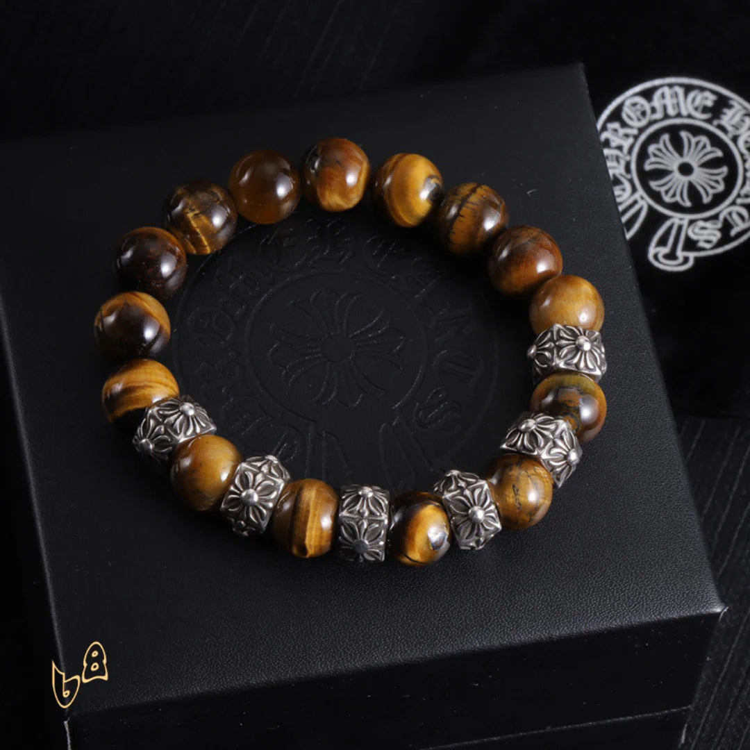 CH Brown Beaded Cross Bracelet - CH0064 image 0