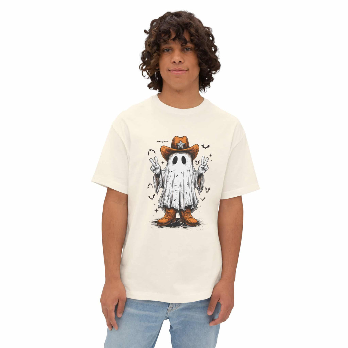 Howdy Ghost Unisex Oversized Boxy Tee image 10