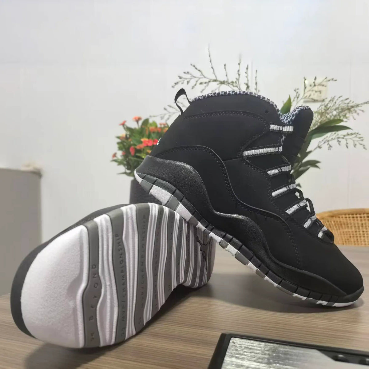 AJ 10 Black And White Stealth Shoes Sneakers - nk0004817 image 3