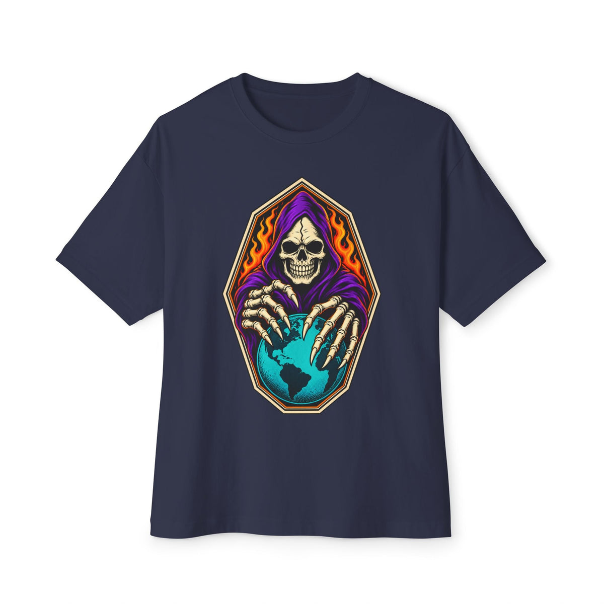 Soul Keeper Unisex Oversized Boxy Tee - Navy, S image