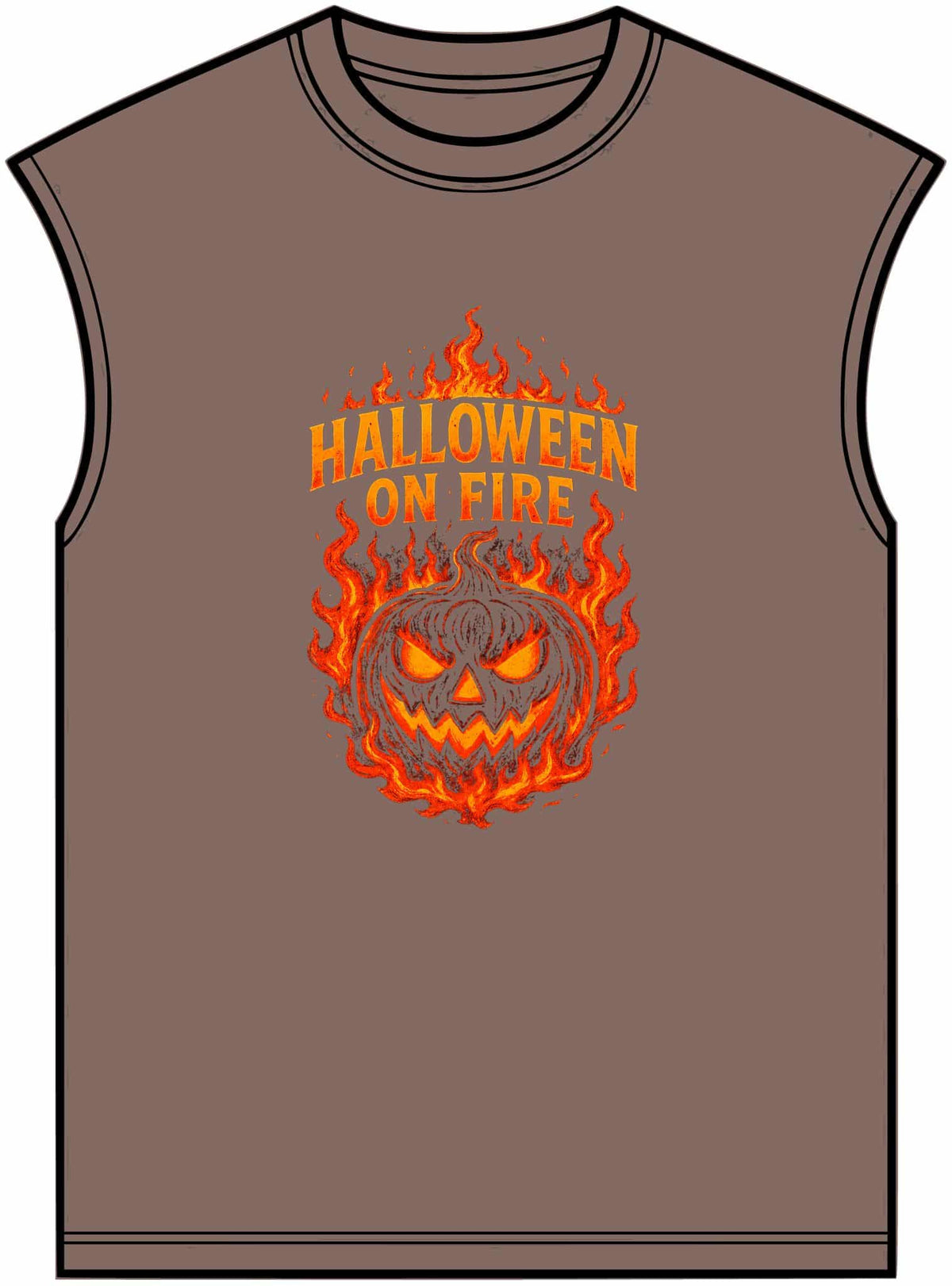 Halloween on Fire Unisex Garment-Dyed Muscle Tee image 8