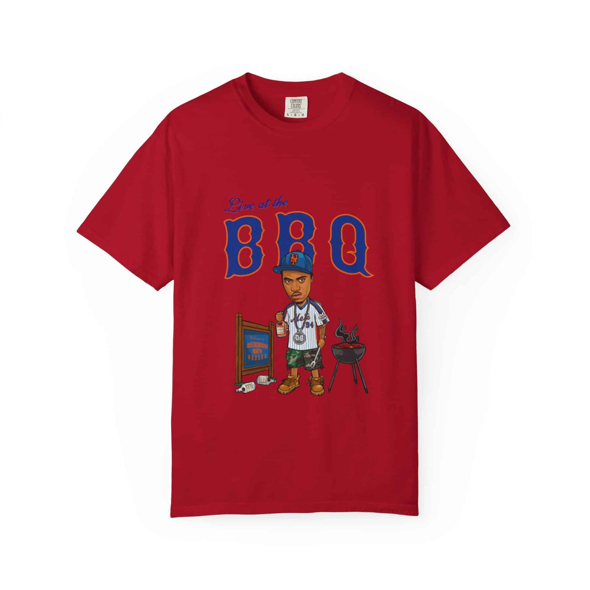 Rap Nas Live At The BBQ Unisex Garment-Dyed T-shirt image