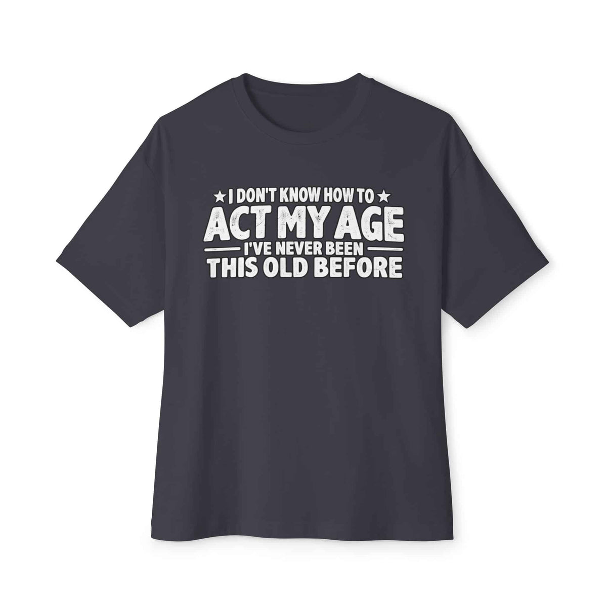 Graphic Print Unisex Oversized Boxy Tee - POD0034 - Dark Grey, S image