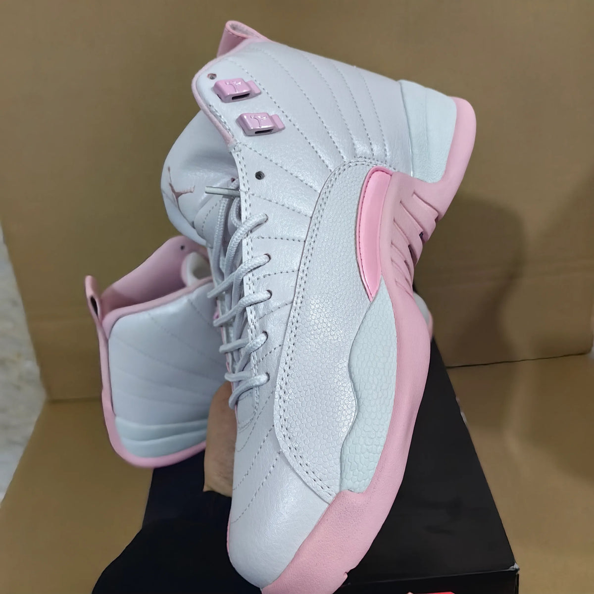 AJ 12 White Pearl Pink Shoes Sneakers - nk0004936 image 7
