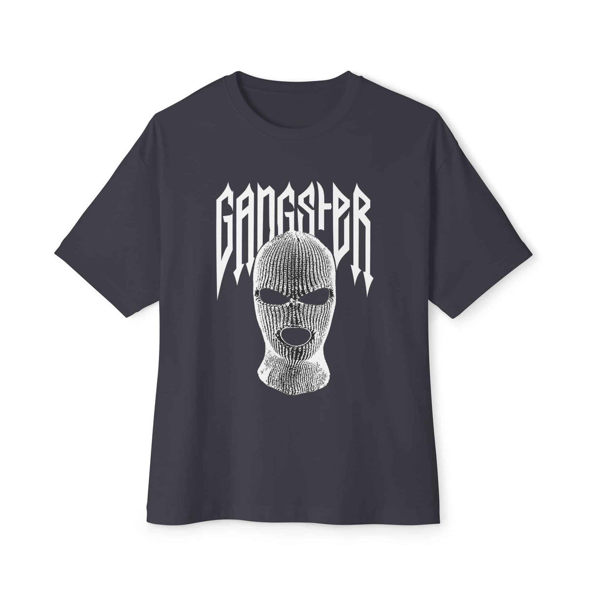 Gangster Mask Unisex Oversized Boxy Tee - Dark Grey, XS image