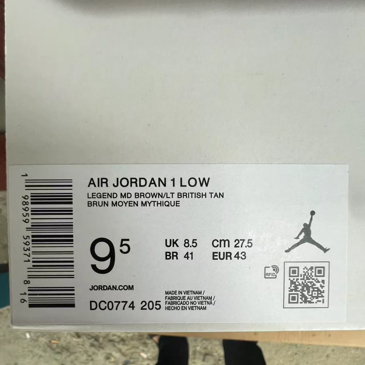AJ 1 Low "Legend Medium Brown" Shoes Sneakers – nk0005312 image 10