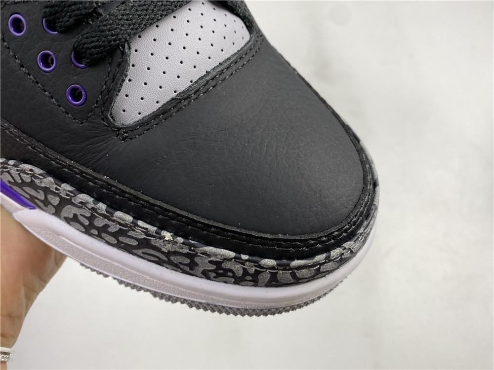 AJ 3 Retro Black Court Purple Shoes Sneakers - nk0000817 image 10