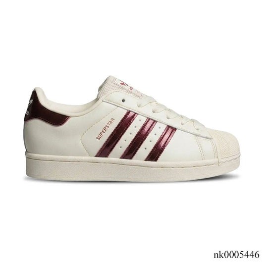 AD Superstar II Off White / Maroon / Gold Metallic Shoes Sneakers - nk0005446 image 0