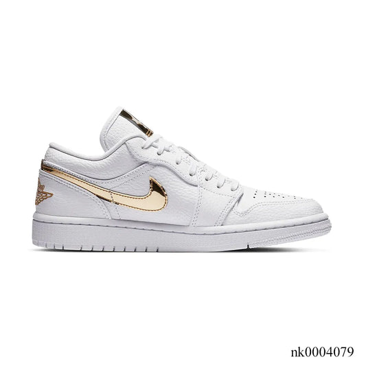AJ 1 Low White/Metallic Gold Shoes Sneakers - nk0004079 image 0