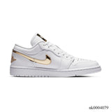 AJ 1 Low White/Metallic Gold Shoes Sneakers - nk0004079 image 0