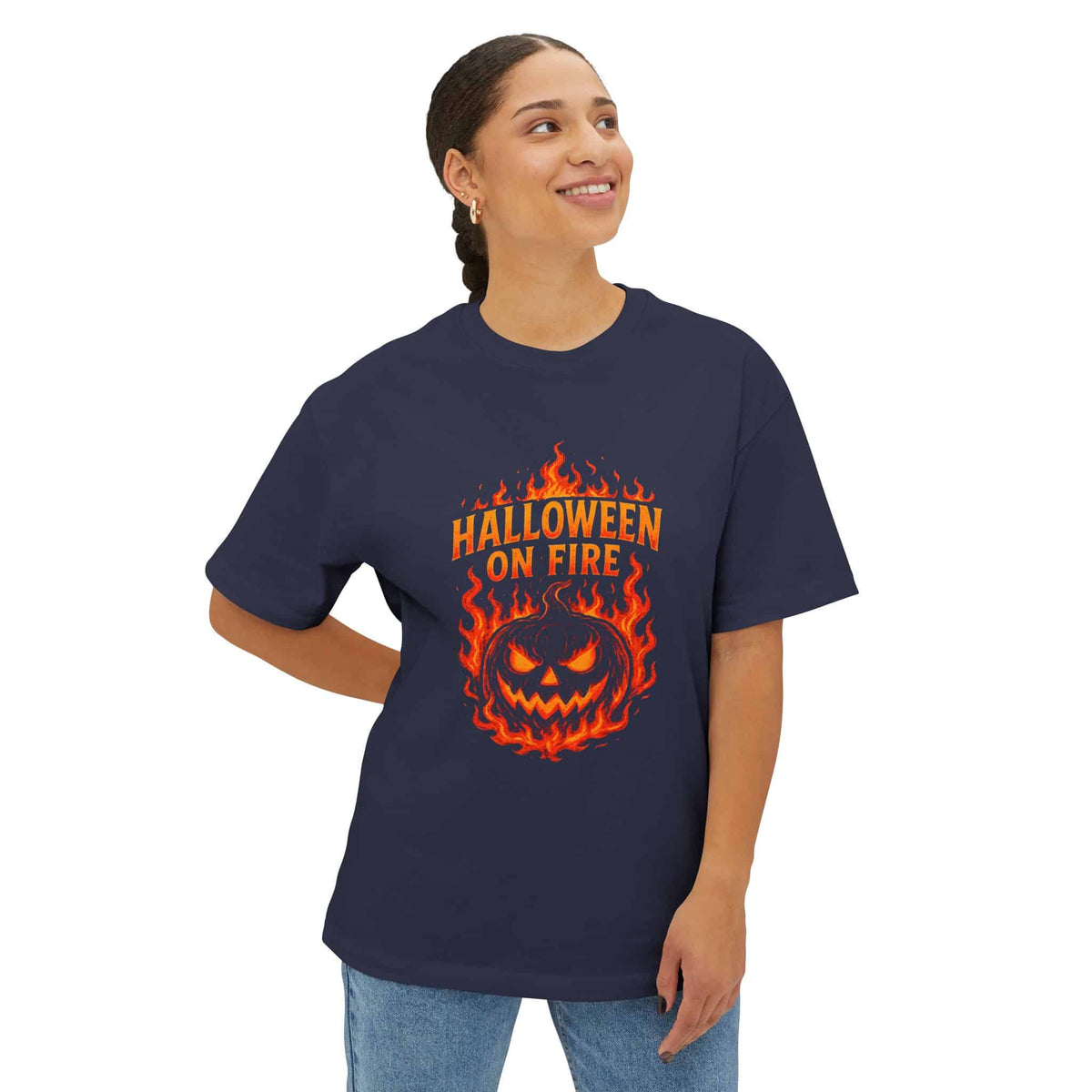 Halloween on Fire Unisex Oversized Boxy Tee image 39