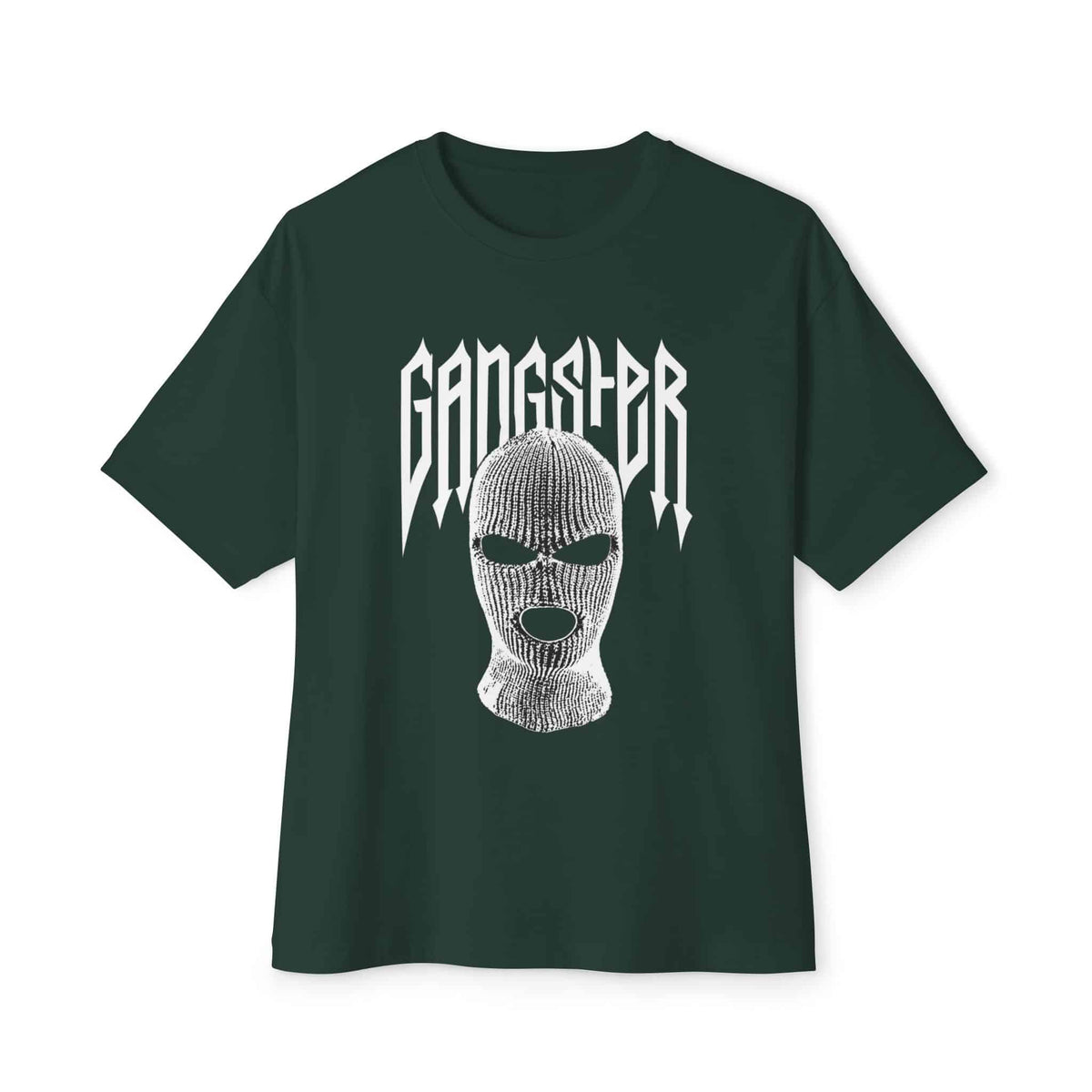 Gangster Mask Unisex Oversized Boxy Tee - Forest, L image