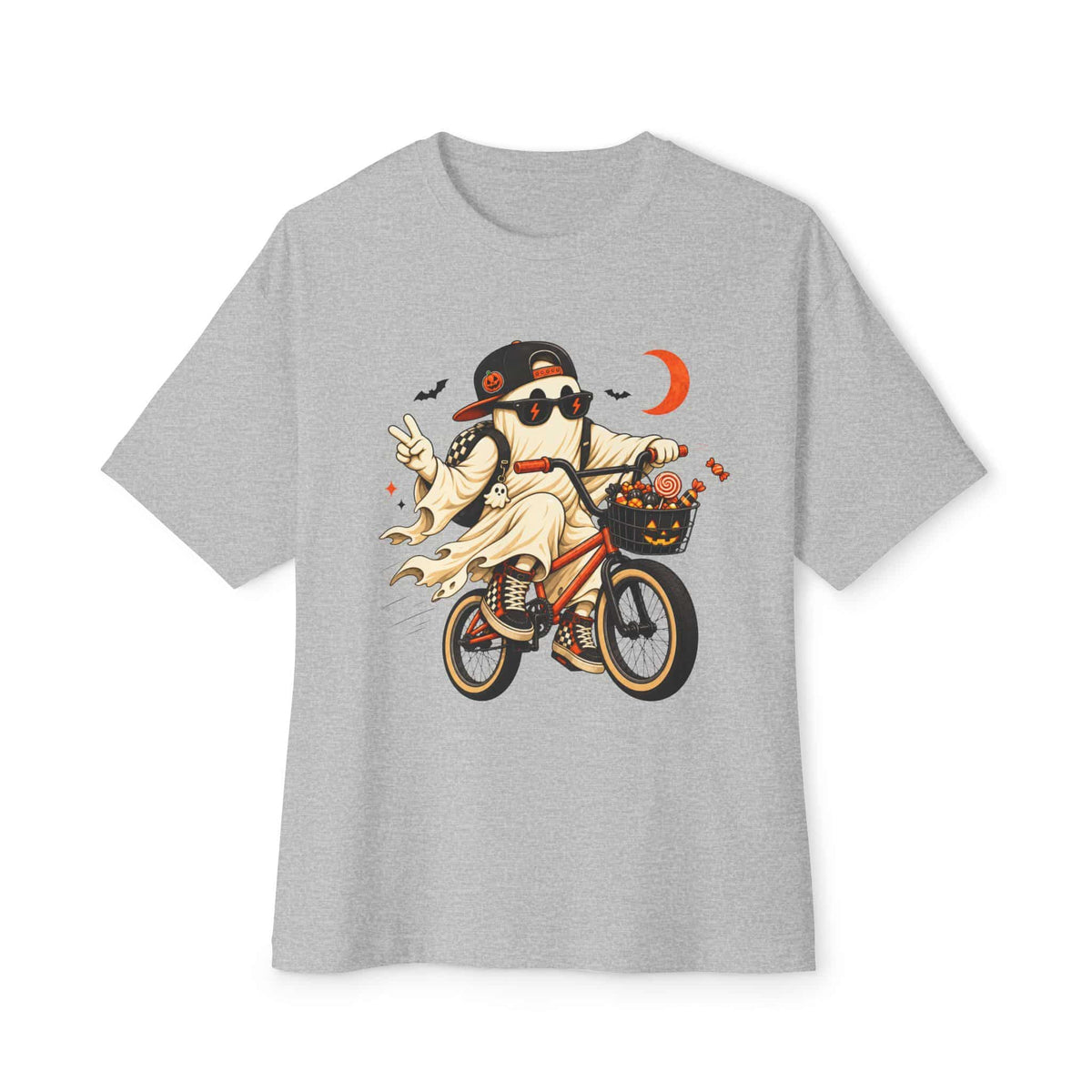 Ghost Rider BMX Unisex Oversized Boxy Tee - Athletic Heather, L image