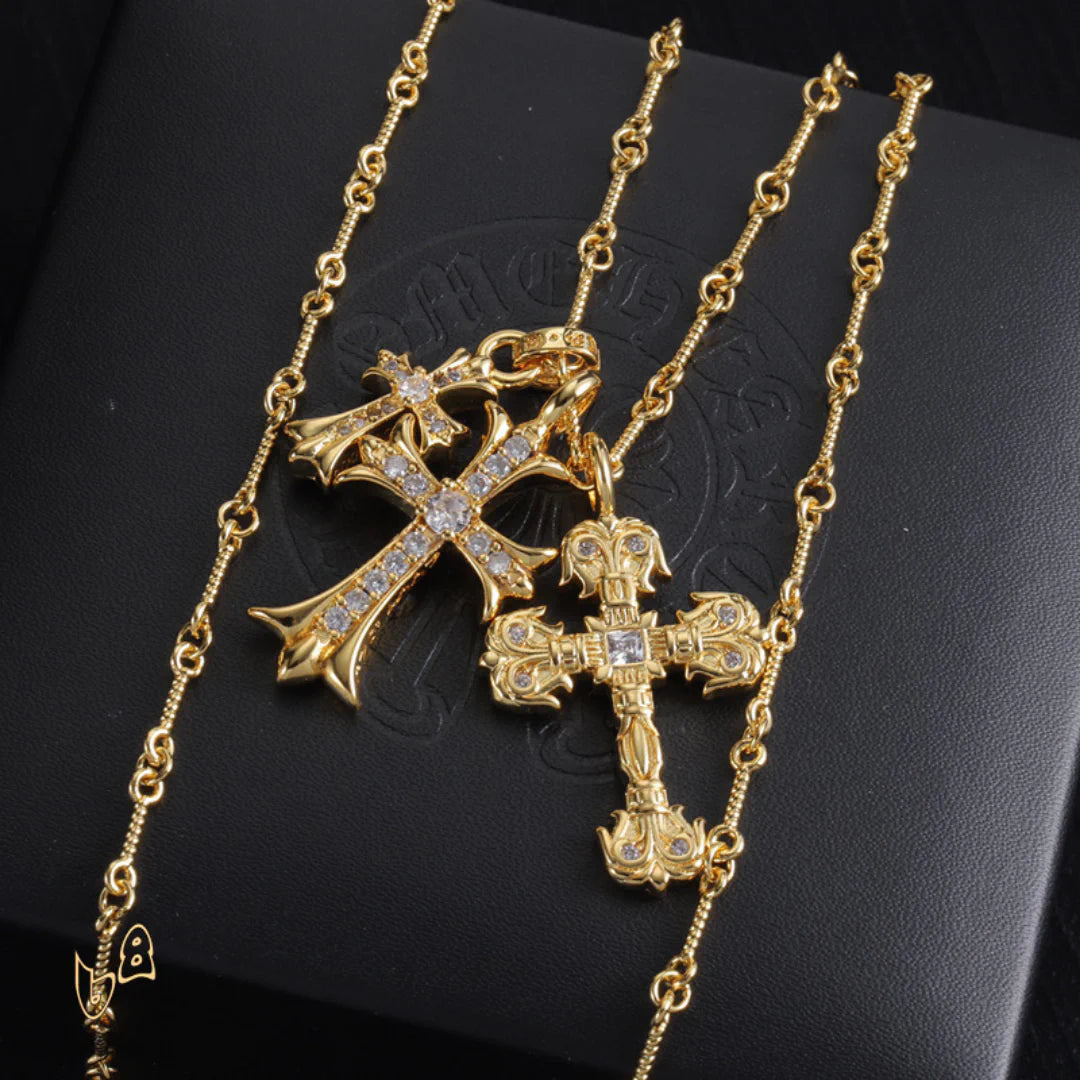 CH Cross Pendant Necklace - CH0046 - White image