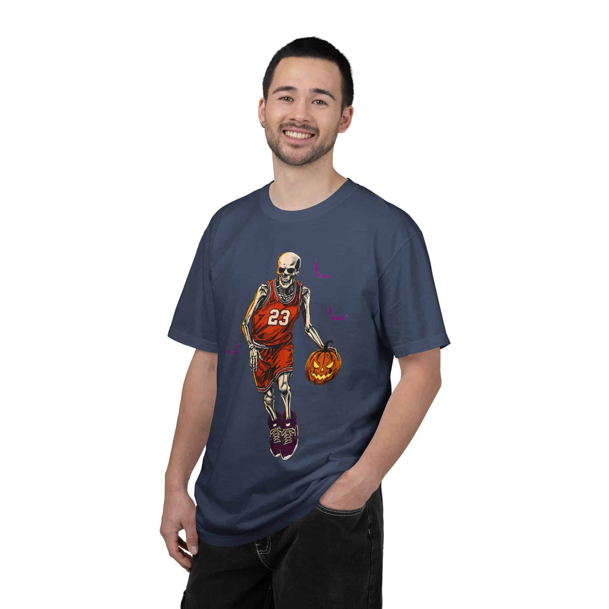 Halloween Basketball Unisex Garment-Dyed T-shirt image 64