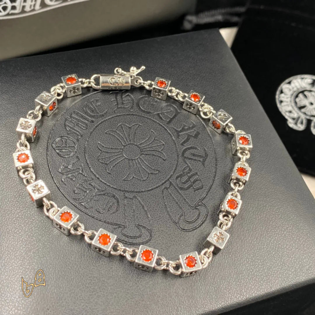 CH Silver Dice Bracelet - CH0053 - Orange image