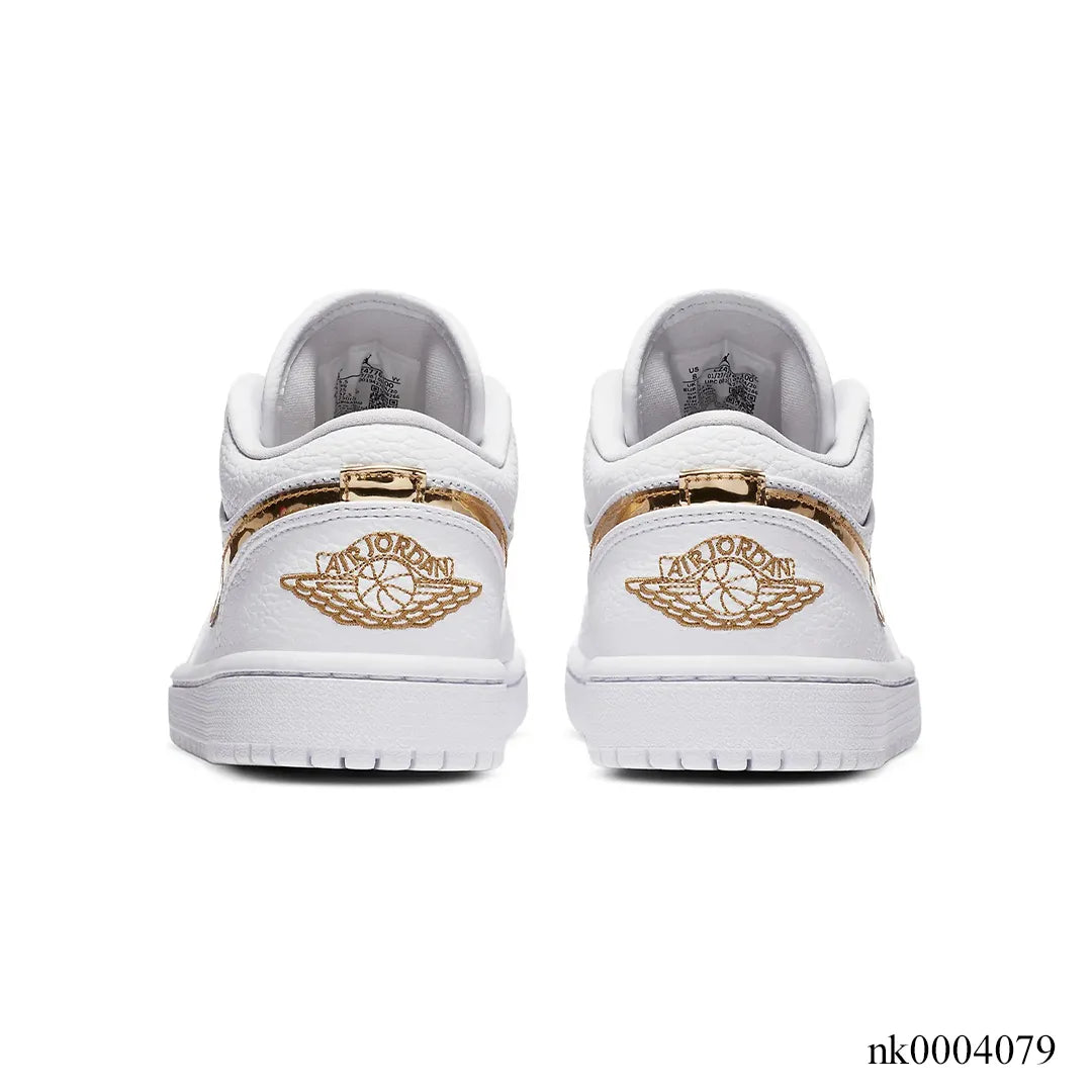 AJ 1 Low White/Metallic Gold Shoes Sneakers - nk0004079 image 4