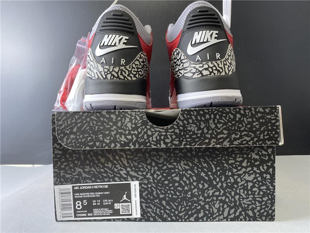 AJ 3 Retro SE Unite Fire Red Shoes Sneakers - nk0000757 image 5