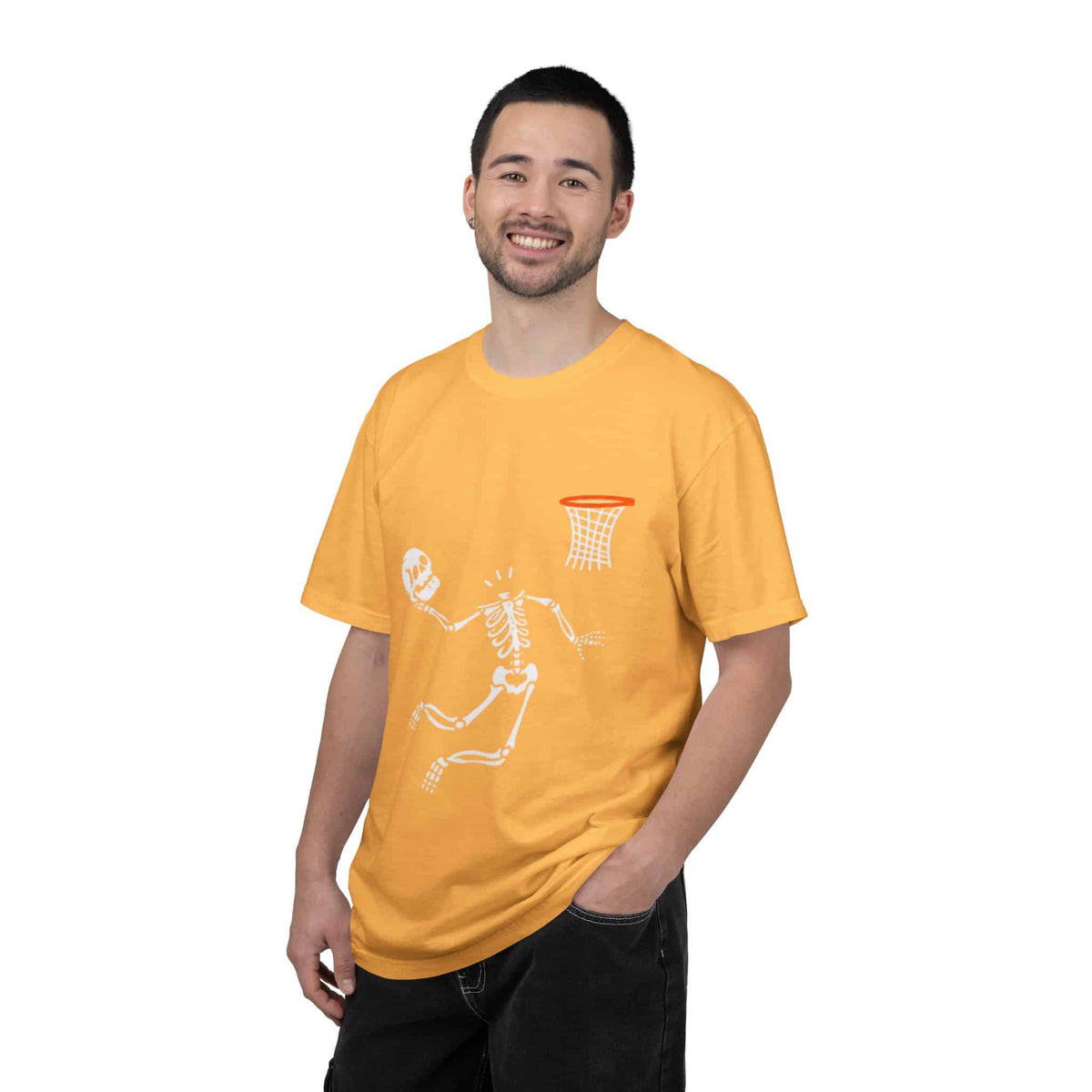 Halloween Basketball Skeleton Unisex Garment-Dyed T-shirt image 46