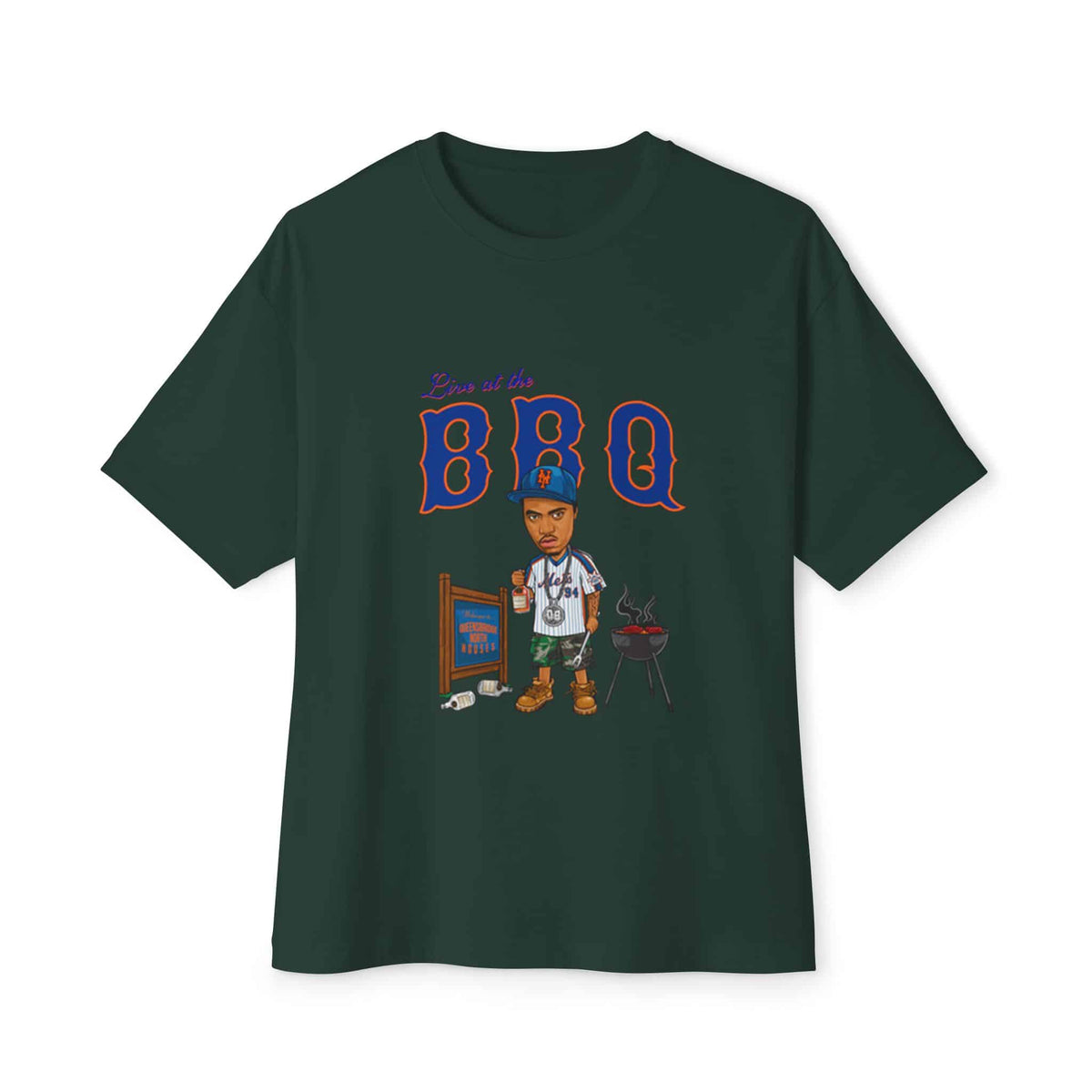 Rap Nas Live At The BBQ Unisex Oversized Boxy Tee image 16