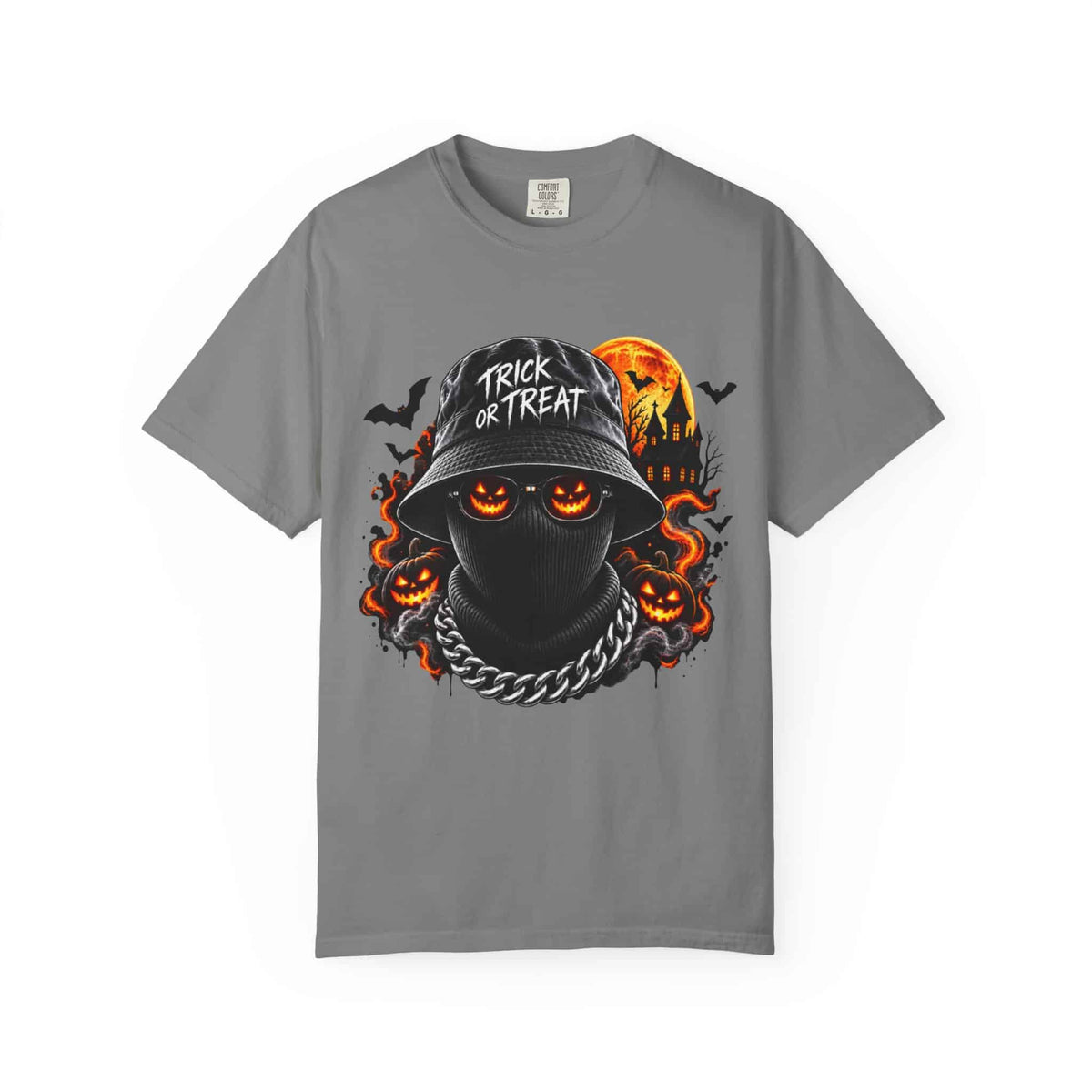 Spooky Streetwear Masked Unisex Garment-Dyed T-shirt image