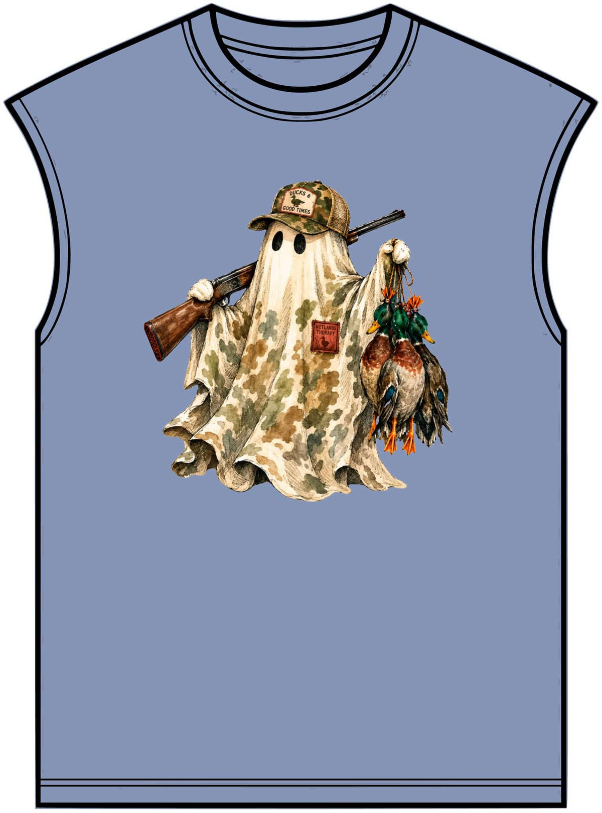 Hunting Season Spooky Camo Mallards Unisex Garment-Dyed Muscle Tee image 8