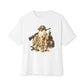 Hunting Season Spooky Camo Mallards Unisex Oversized Boxy Tee - White, XS image