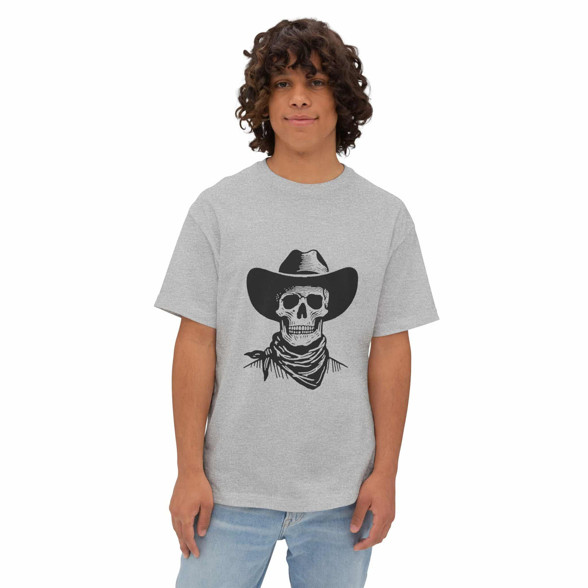 Outlaw Skull Unisex Oversized Boxy Tee image 34