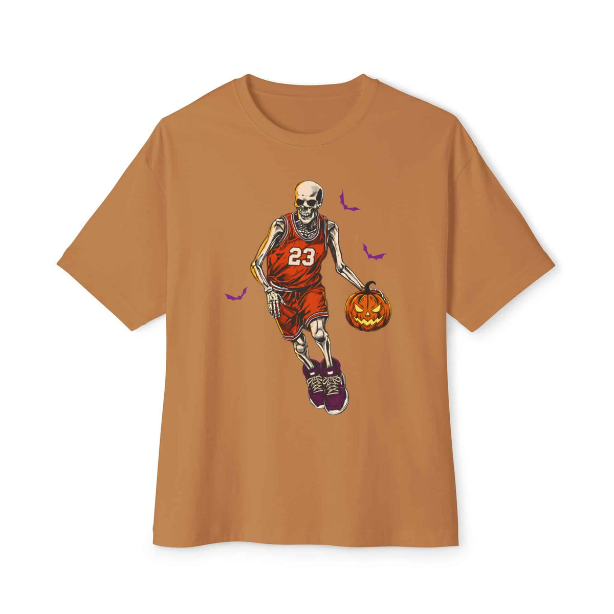 Halloween Basketball Unisex Oversized Boxy Tee - Toast, 2XL image