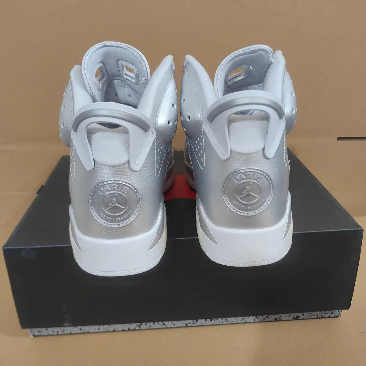 PSG x AJ 6 Metallic Silver Shoes Sneakers - nk0004782 image 15