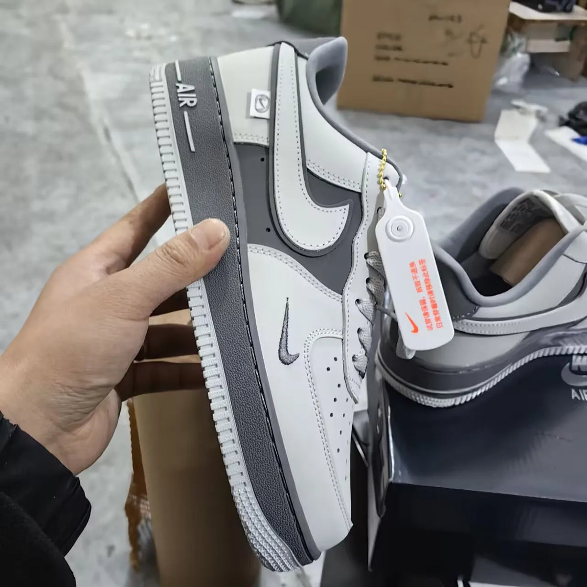 AF 1 Double White Grey Shadow Shoes Sneakers - nk0004064 image 4
