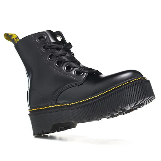 DM Molly Leather Platform Boots in Black Buttero Shoes Sneakers - nk0005494 image 3