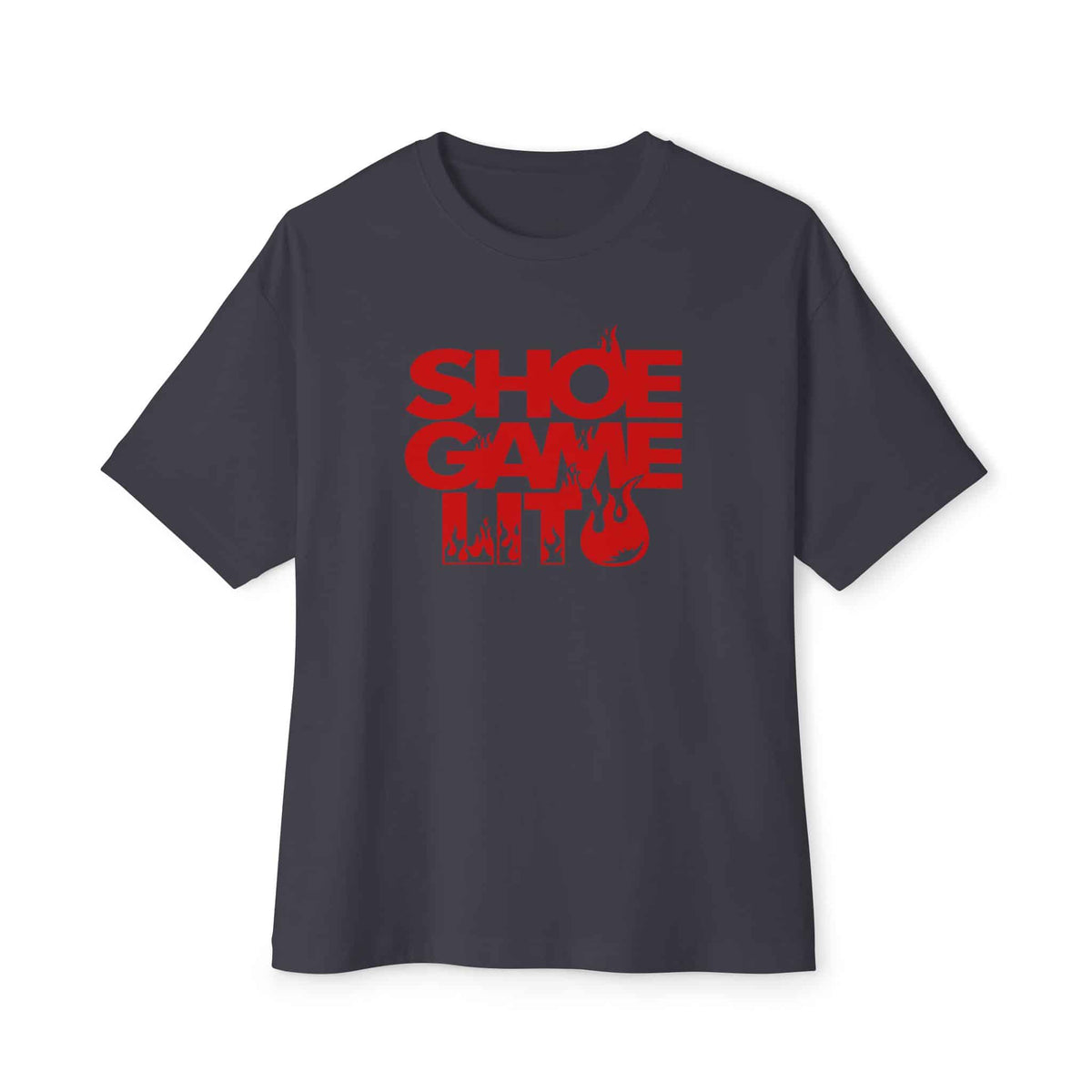 Graphic Print Unisex Oversized Boxy Tee - POD0040 - Dark Grey, 2XL image