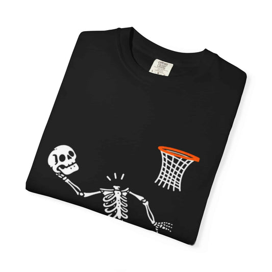 Halloween Basketball Skeleton Unisex Garment-Dyed T-shirt image 2