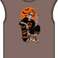 Retro Skater Skeleton Halloween Unisex Garment-Dyed Muscle Tee image