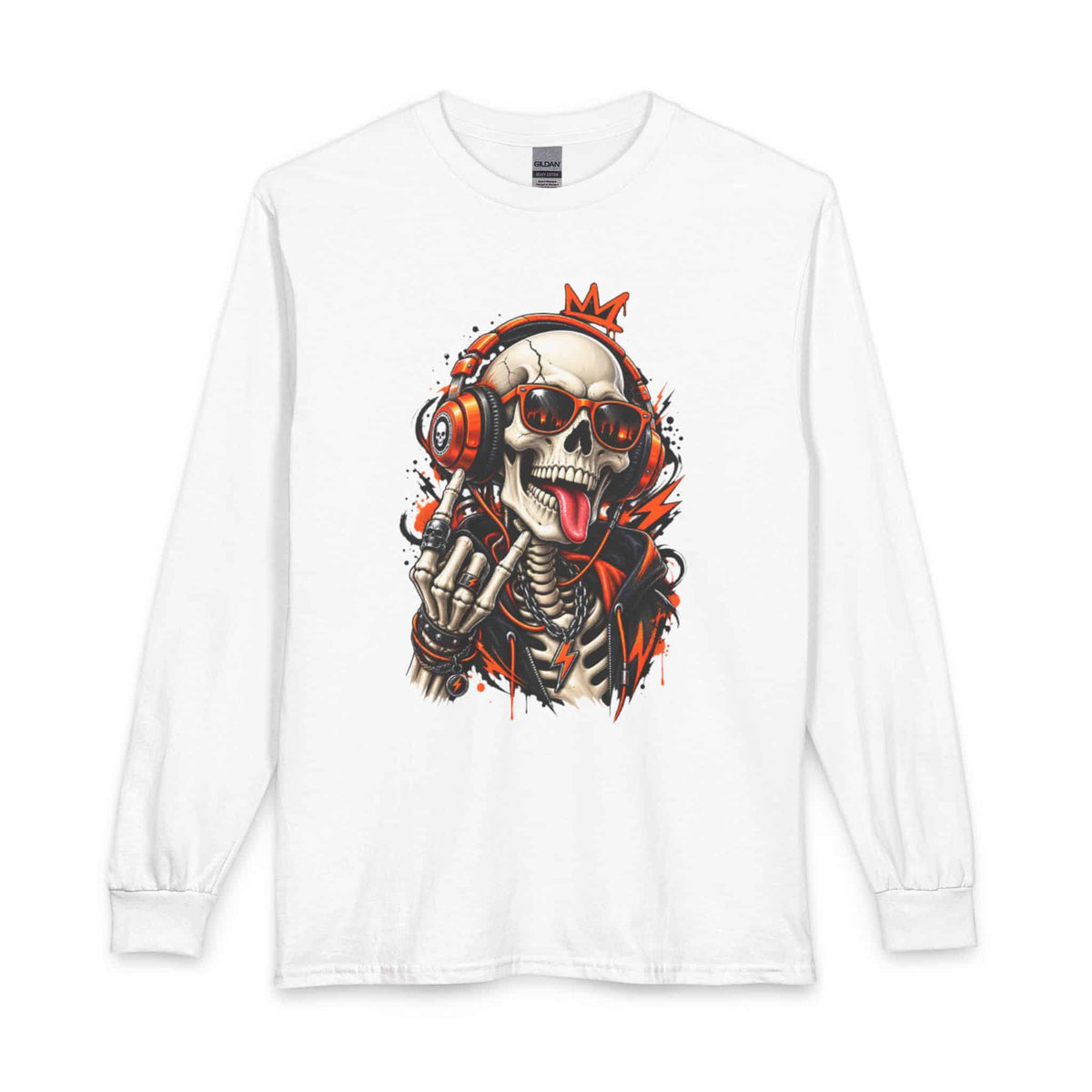 Neon Skull DJ Long Sleeve T-Shirt image