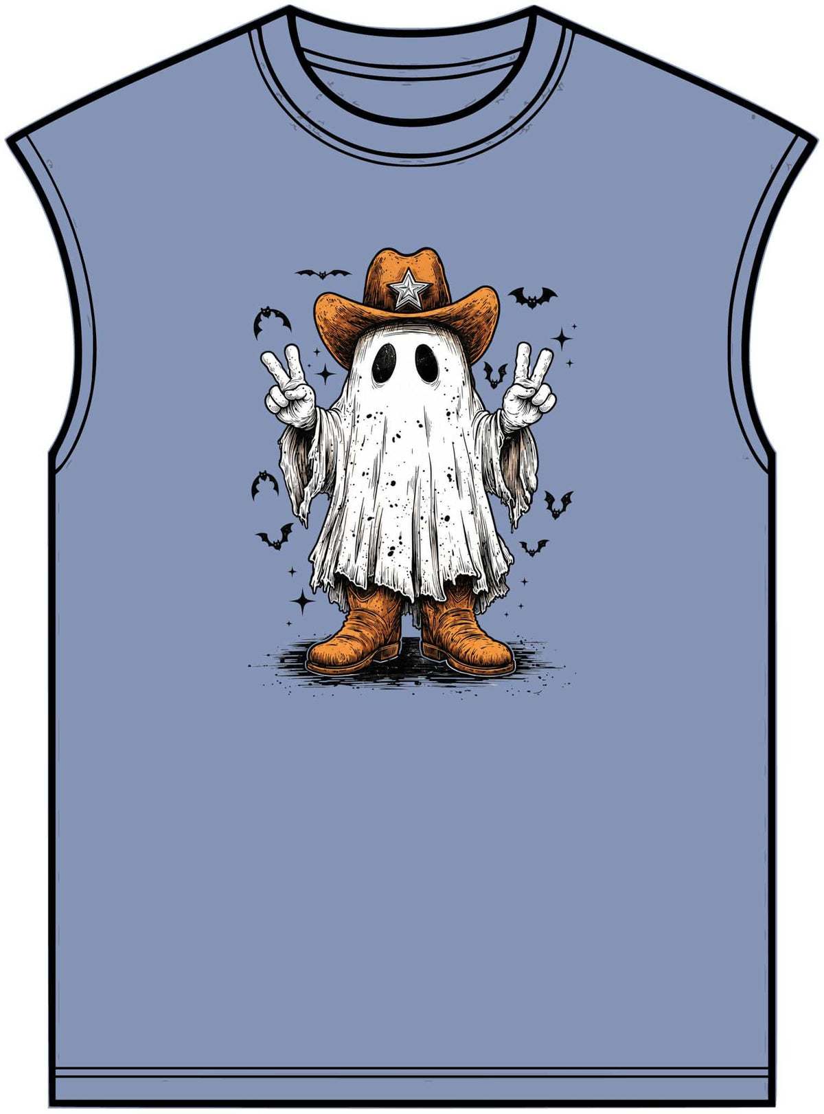 Howdy Ghost Unisex Garment-Dyed Muscle Tee image 8