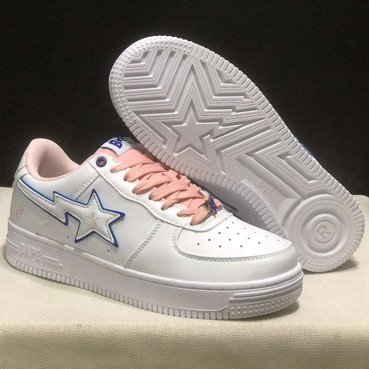A Bathing Ape Bape Sta BAPY White Pink Shoes Sneakers - nk0005513 image 7