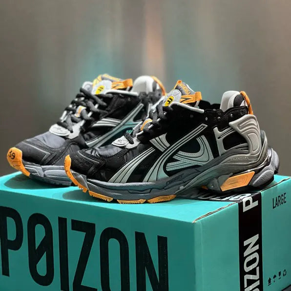 BLCG Runner Worn-Out Black Orange Fluo Shoes Sneakers - bl0000032 image 4