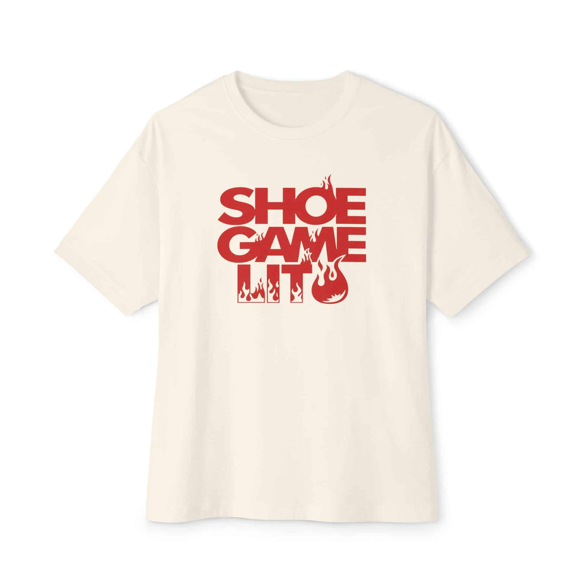 Graphic Print Unisex Oversized Boxy Tee - POD0040 - Natural, XS image