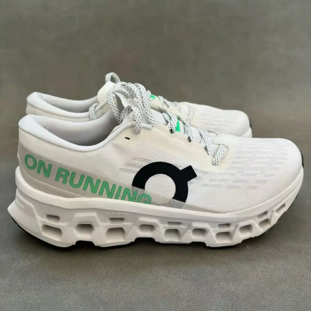 On Running Cloudmonster 3 Ivory / Ivory (White/Green) Shoes Sneakers - nk0005613 image 2
