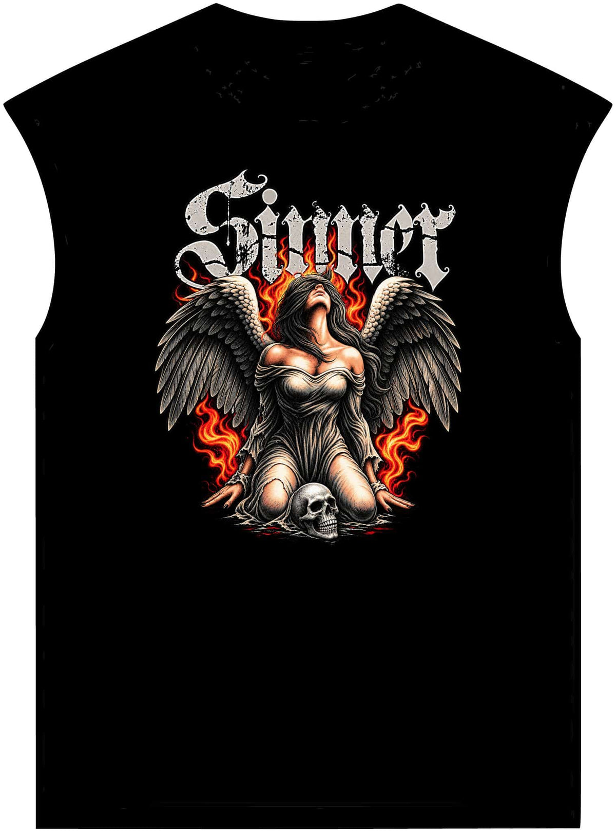 Sinner’s Flame Unisex Garment-Dyed Muscle Tee image