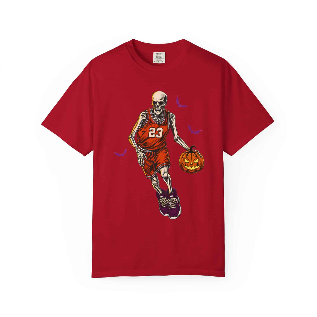 Halloween Basketball Unisex Garment-Dyed T-shirt image
