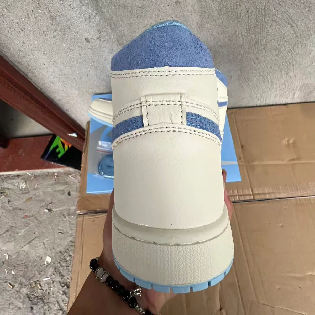AJ 1 High OG Psychic Blue and Pale Ivory Shoes Sneakers – nk0005386 image 10