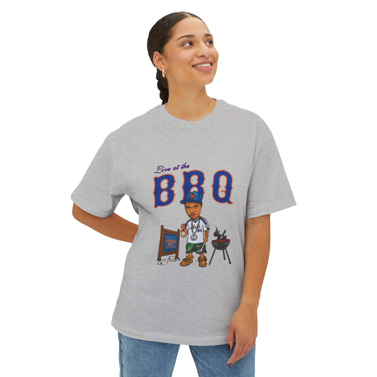 Rap Nas Live At The BBQ Unisex Oversized Boxy Tee image 23