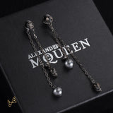 McQueen Silver Chain Skull Drop Earrings - MCQ0022 image 0