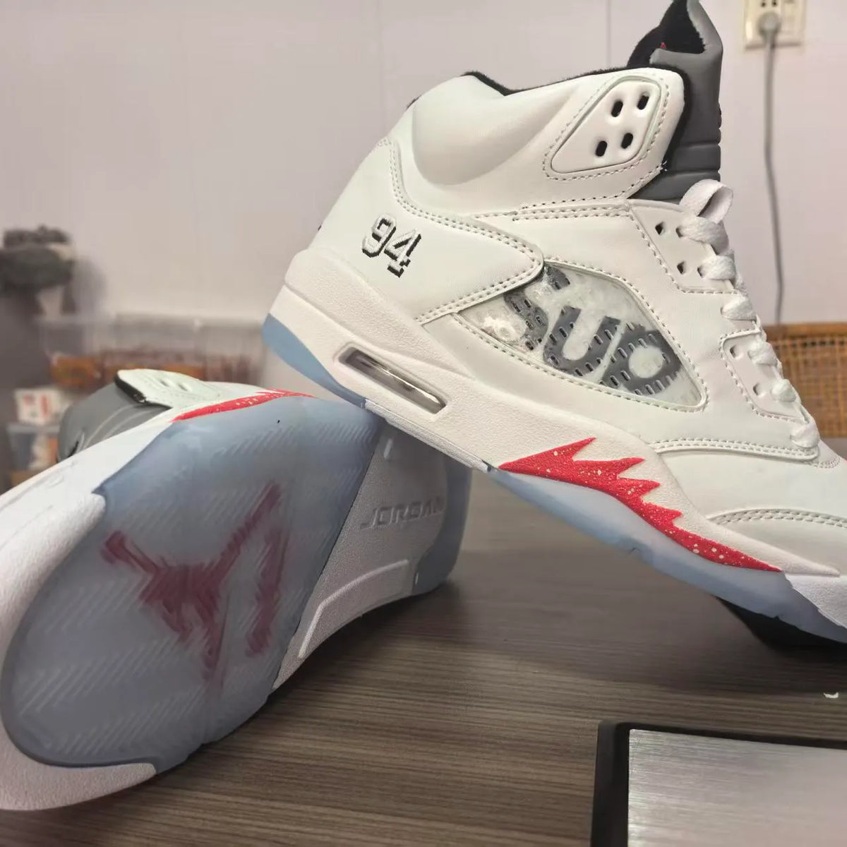 SUP x AJ 5 White Shoes Sneakers - nk0004701 image 6