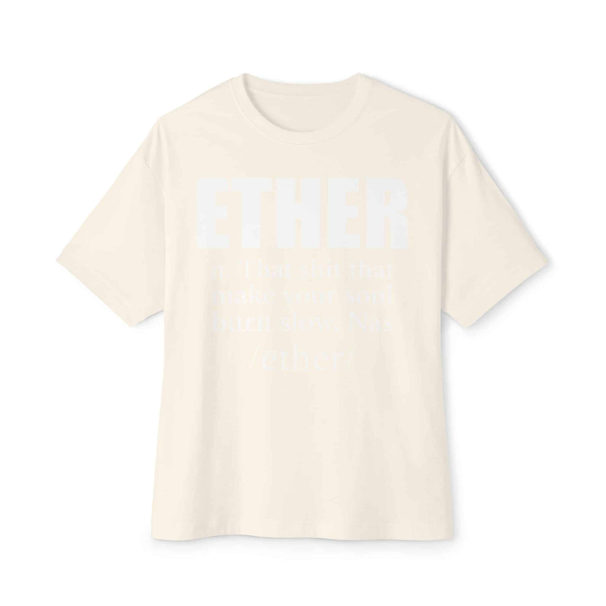 Ether Unisex Oversized Boxy Tee - Natural, XL image