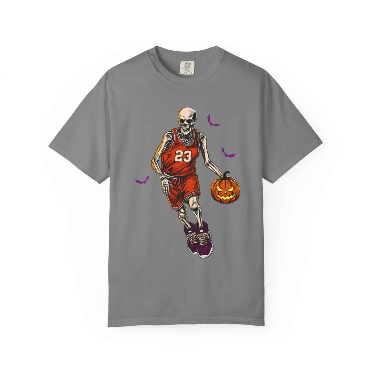 Halloween Basketball Unisex Garment-Dyed T-shirt image